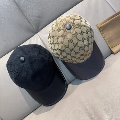 Gucci canvas and leather baseball cap - Image 9