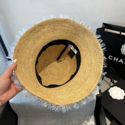 Chanel hand-woven raffia hat - Image 9
