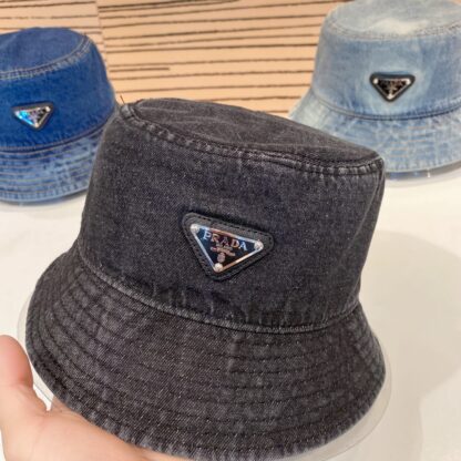 Prada Unisex Denim Bucket Hat - Image 9