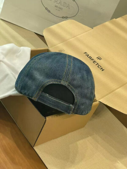 Prada Denim Gradient Washed Baseball Cap - Image 9