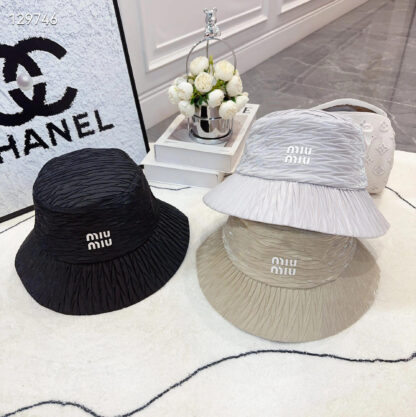 Miu Miu pleated shapely satin bucket hat - Image 10