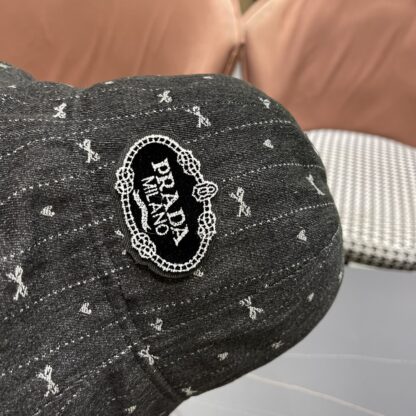 Prada Bow Denim Bucket Hat - Image 9