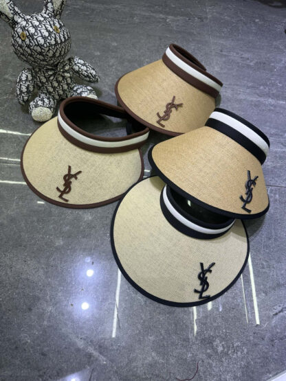 Yves Saint Laurent black vinyl sun hat - Image 9