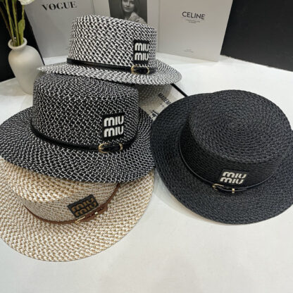 Miu Miu hollow hat flat top straw hat - Image 10
