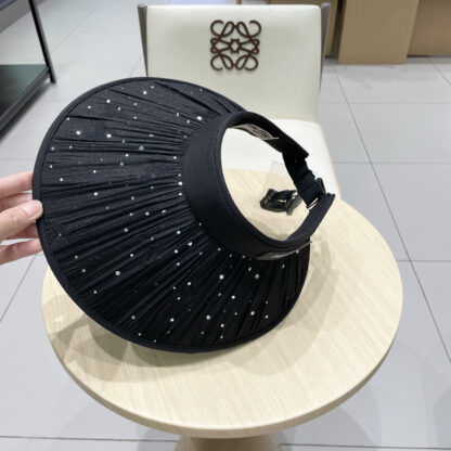 Miu Miu sparkling rhinestone hollow top sun hat - Image 10