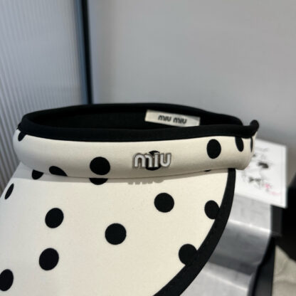 Miu Miu stylish polka dot hollow top headband sun hat - Image 9