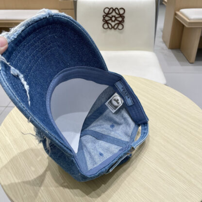 Prada denim inverted triangle baseball cap - Image 9
