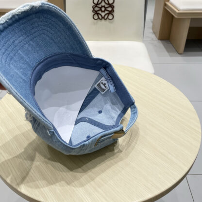 Prada denim inverted triangle baseball cap - Image 9