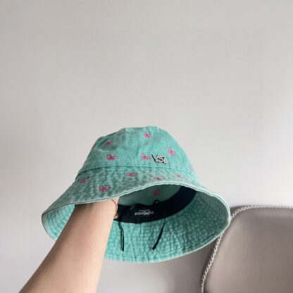 Saint Laurent contrast embroidered denim bucket hat - Image 7