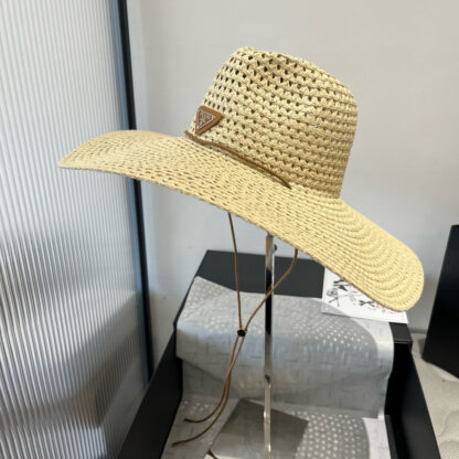 Prada Sunshade Large Straw Hat - Image 9