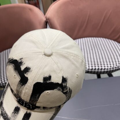 Balenciaga niche graffiti double B denim baseball cap - Image 8