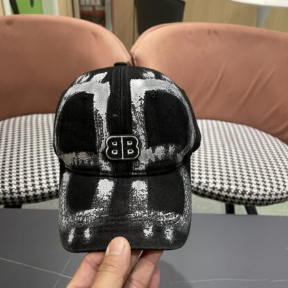 Balenciaga niche graffiti double B denim baseball cap - Image 6