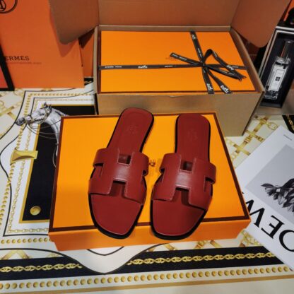 Hermès latest red handmade slippers - Image 9