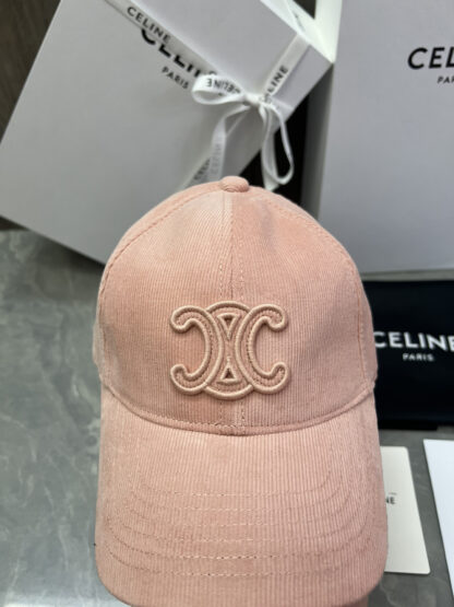 Celine logo patch cotton velvet baseball cap - Image 9