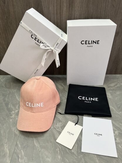 Celine logo patch cotton velvet baseball cap - Image 9