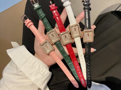 Chanel stylish simple square full diamond watch - Image 10