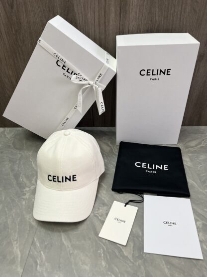 Celine logo patch cotton velvet baseball cap - Image 9