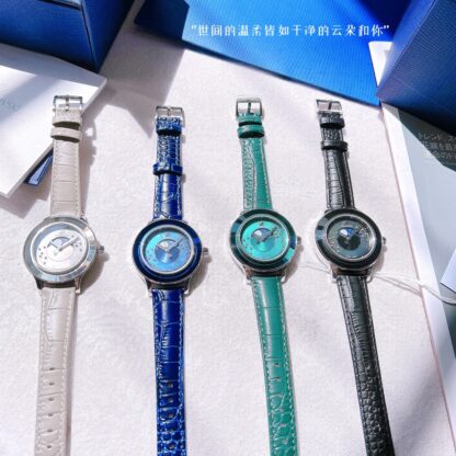 Swarovski Sky Moon Phase Quartz Leather Watch - Image 9