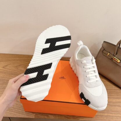 Hermes couple white and gray casual sports shoes - Image 9