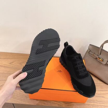 Hermes couple black casual sports shoes - Image 9