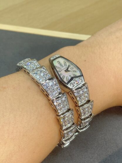 Bulgari white gold two-circle snake watch - Image 8