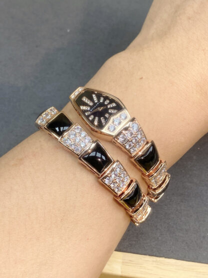 Bulgari rose gold two-circle snake watch - Image 9