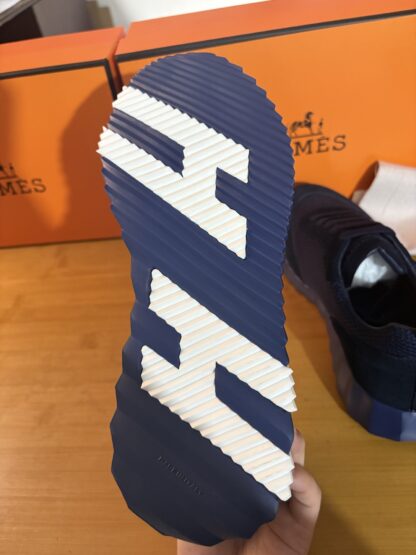 Hermès classic dark blue couple breathable casual sports shoes - Image 9