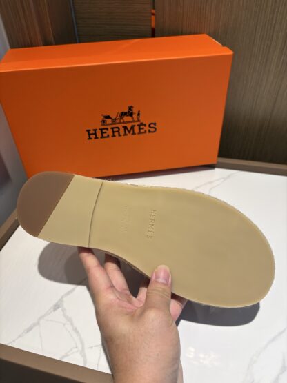 Hermes dark brown comfortable all-match non-slip breathable casual slippers - Image 9