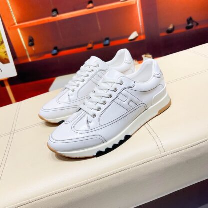Hermès Paris catwalk model simple classic white casual shoes - Image 9