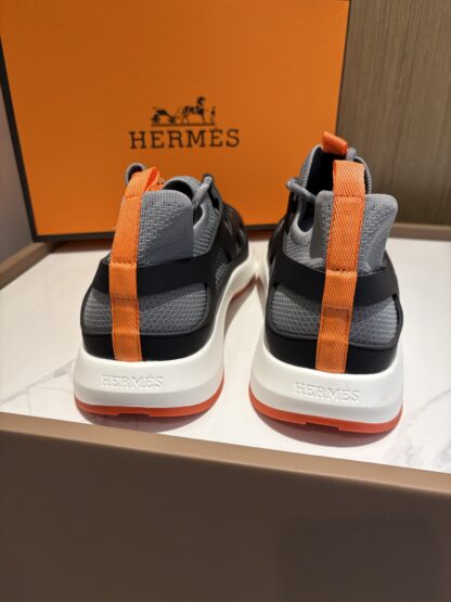 Hermes black and gray stylish simple casual sports shoes - Image 9