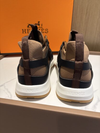 Hermes brown and black stylish simple casual sports shoes - Image 9
