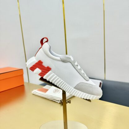 Hermès classic couple style white and gray color matching sports casual shoes - Image 9