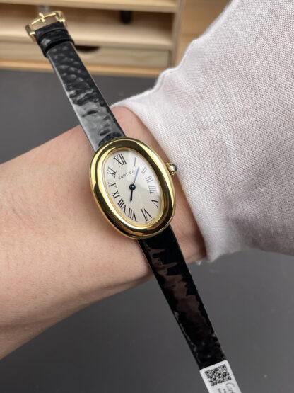 Cartier Bathtub Gold White Dial Watch - Image 8