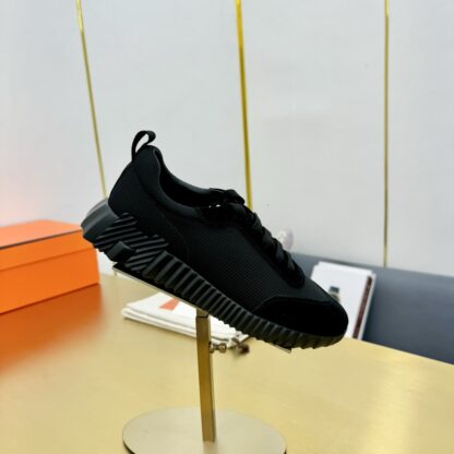 Hermes Spring and Summer Classic Couple British Pure Black Sports Casual Shoes - Image 9