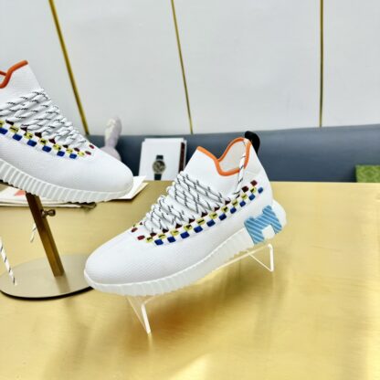 Hermès Spring and Summer White, Blue and Orange Colorblock Couple Classic Sports Casual Shoes - Image 9