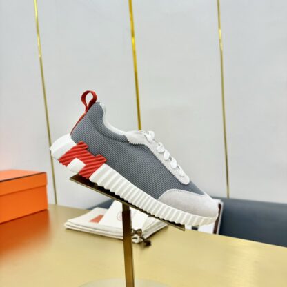 Hermès Spring and Summer Gray and Red Colorblock Couple Classic Sports Casual Shoes - Image 9