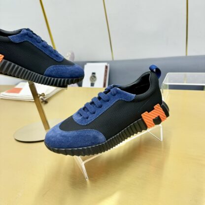 Hermès Spring and Summer Blue and Black Couple Classic Sports Shoes - Image 8