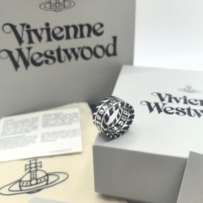 Vivienne Westwood Poker Chip Stripe Alphabet Ring - Image 9