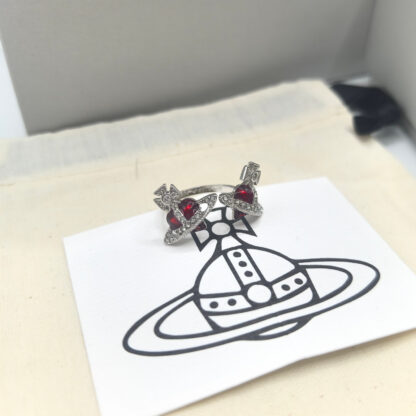 Vivienne Westwood Double Heart Saturn Open Ring - Image 9