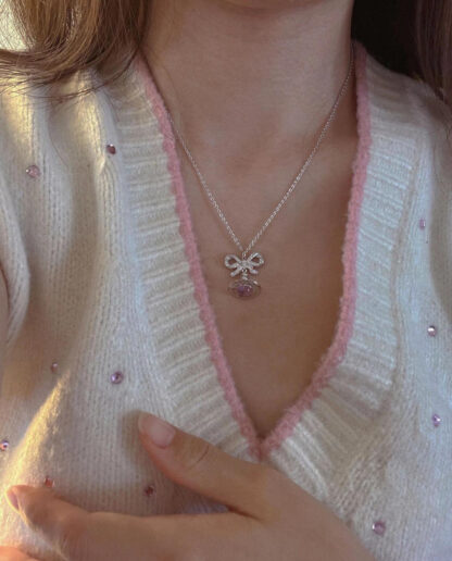 Vivienne Westwood bow necklace with diamonds and crystals - Image 7