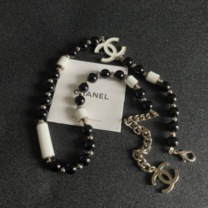 Chanel black and white double C necklace - Image 7