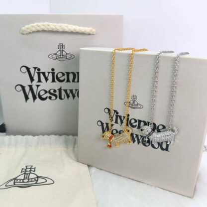 Vivienne Westwood puppy diamond Saturn enamel necklace - Image 9