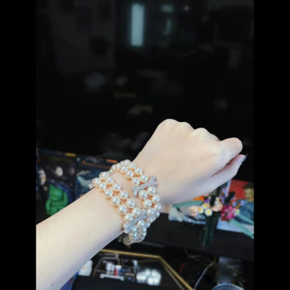 Vivienne Westwood Bone Double Row Pearl Bracelet - Image 9