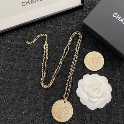Chanel leather chain metal medal necklace - Image 9