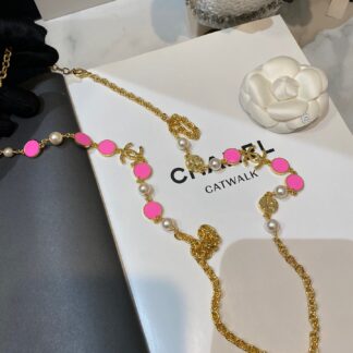 Chanel Lava Barbie Pink Sweater Chain
