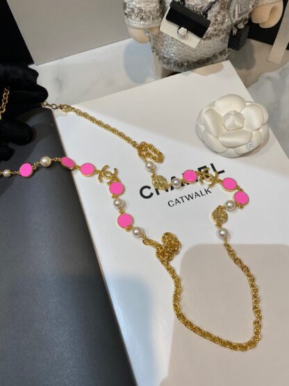 Chanel Lava Barbie Pink Sweater Chain