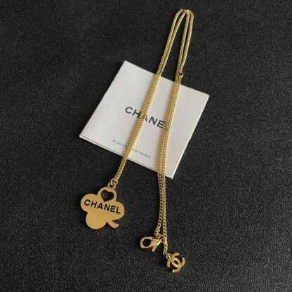 Chanel Camellia Letter Necklace - Image 7