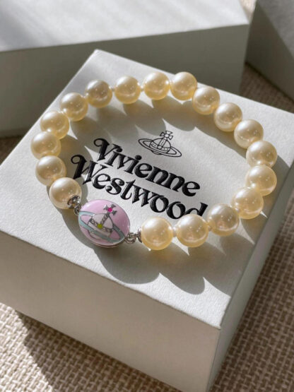 Vivienne Westwood Planet Crystal Pearl Bracelet - Image 9