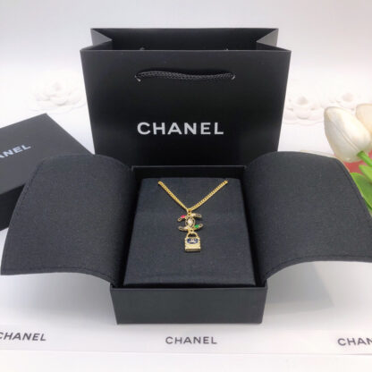 Chanel lock necklace with colored diamonds - Image 9