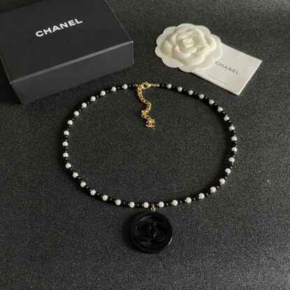 Chanel Pearl Double C Circle Necklace - Image 7